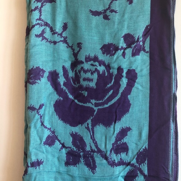 BNWT PURPLE AND TURQUOISE PASHMINA - Picture 5 of 11